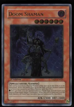 Doom Shaman TAEV-EN025 Ultimate Rare 1st Edition Yu-Gi-Oh NM - Image 1