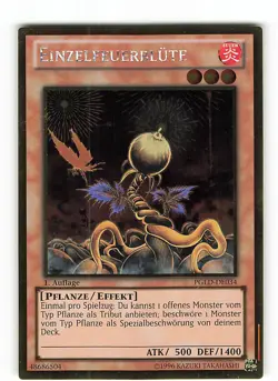 Yugioh EINZELFEUERBLUTE , pgld-de034 Gold Rare deutsch Near Mint 1. Auflage - Image 1
