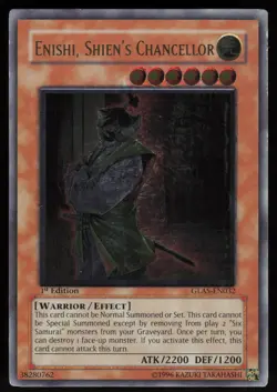 Enishi, Shien's Chancellor GLAS-EN032 Ultimate Rare 1st Edition Yu-Gi-Oh LP1 - Image 1
