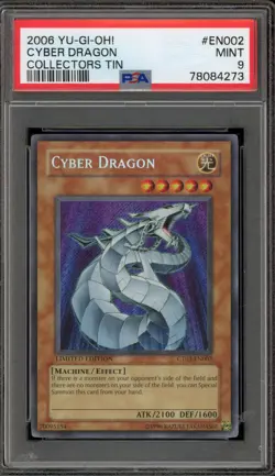 Yu-Gi-Oh! Cyber Dragon Collectors Tin Secret Rare CT03-EN002 PSA 9 Mint - Image 1