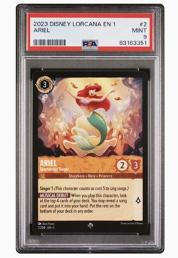 2023 DISNEY LORCANA THE FIRST CHAPTER #2 ARIEL SPECTACULAR SINGER PSA 9 - Image 1