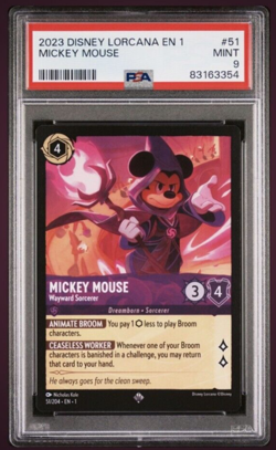 2023 DISNEY LORCANA THE FIRST CHAPTER #51 MICKEY MOUSE PSA 9 MINT LEGENDARY - Image 1