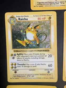 Pokemon 5 Holo Card Lot Shadowless Raichu, Zapdos, Magneton, Jolteon, Base, Gym - Image 2