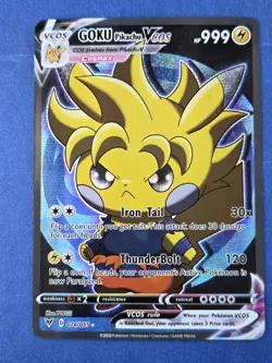Pikachu Cosplay Goku DBZ Dragon Ball Z Pokemon Custom ACG Card Holo Foil Anime - Image 1