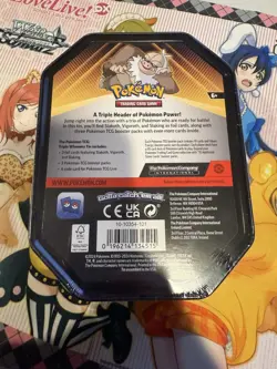 Pokemon TCG Triple Whammy Tin (3 foil cards, 3 booster packs, and 1 code card) - Image 2