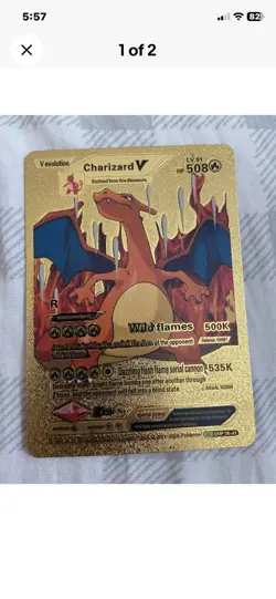 Shining Charizard GX Gold Foil Pokemon Cards Fan Art Get Both Pictured - Image 3