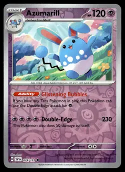 Azumarill 74/191 Pokemon Card Surging Sparks Uncommon 120 HP Rev Holo LP T7 - Image 1