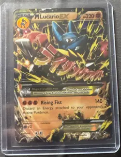 Pokemon M Lucario EX Ultra Rare Holo XY Furious Fists 55/111 220 HP Card - Image 1