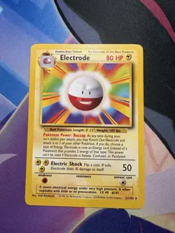 Pokemon TCG Base Set Electrode Shadowless Unlimited Non Holo Rare Card 21/102 - Image 1