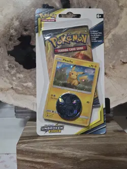 Pokemon Sun & Moon Unbroken Bonds Coin Pikachu Card Blister Pack Factory Sealed - Image 1