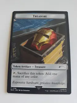 Treasure Token Iron Man Marvel Secret Lair Non Foil NM - MTG Magic - Image 1