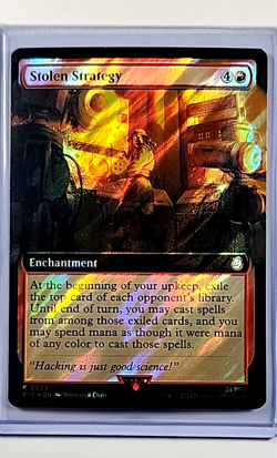 2024 MTG Magic the Gathering Fallout Borderless Surge Foil #995 Stolen Strategy - Image 1