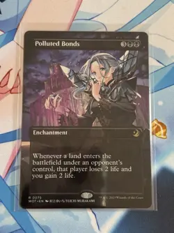 MTG Polluted Bonds Anime Borderless Wilds of Eldraine Enchanting Regular WOT NM - Image 1