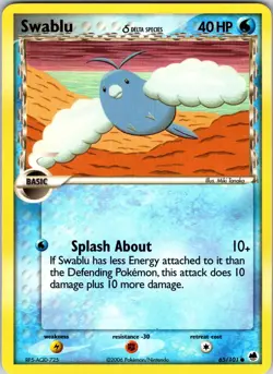 Swablu (Delta Species) 65/101 Dragon Frontiers Pokemon TCG LP Normal - Image 1