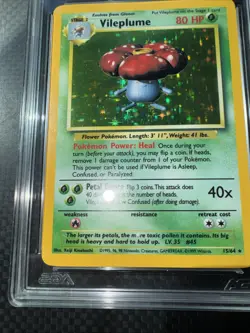 1999 Pokemon Jungle Vileplume HOLO Jungle No Symbol Error AGS 9 MINT PSA CGC - Image 3