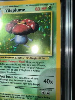 1999 Pokemon Jungle Vileplume HOLO Jungle No Symbol Error AGS 9 MINT PSA CGC - Image 4