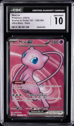 2023 POKEMON SCARLET & VIOLET 151 ULTRA RARE- HOLO MEW EX CGC 10 GEM MINT - Image 1