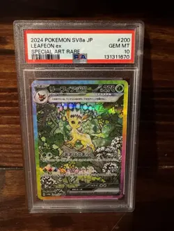 PSA 10 Leafeon ex SAR Terastal Festival 200/187 sv8a 2024 Japanese Pokemon Card - Image 1