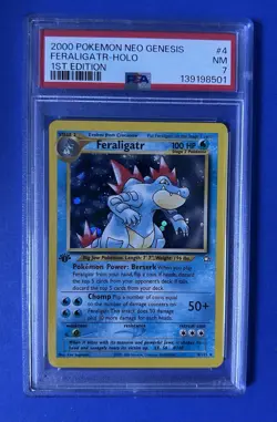 2000 Pokemon Neo Genesis Feraligatr Holo 1st Edition #4 PSA 7 NM - Image 1