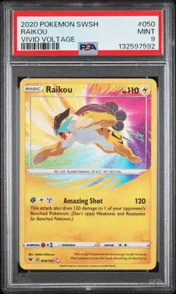 Pokemon TCG Raikou Vivid Voltage Holo Card 050/185 Amazing Rare - Image 1