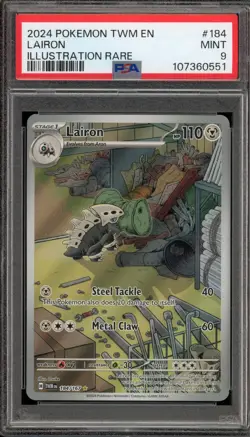 Pokemon Lairon Twilight Masquerade Illustration Rare #184 PSA 9 Mint - Image 1
