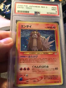 2000 PM Pokemon Japanese Neo 3 Entei Holo #244 PSA 9Gem Mint VINTAGE - Image 1