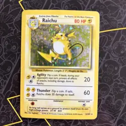 Raichu 14/102 1999 WOTC Pokemon: Base Set Holo Rare Vintage Card - Image 1