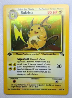 1999 Pokemon TCG Raichu Base Set 14/102 Holo 1st Edition Holo Rare NICE CARD! - Image 1