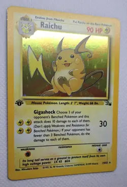 1999 Pokemon TCG Raichu Base Set 14/102 Holo 1st Edition Holo Rare NICE CARD! - Image 3