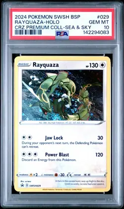 2024 POKEMON SWSH BLACK STAR PROMO 029 RAYQUAZA-HOLO CROWN ZENITH PREMIUM - Image 1