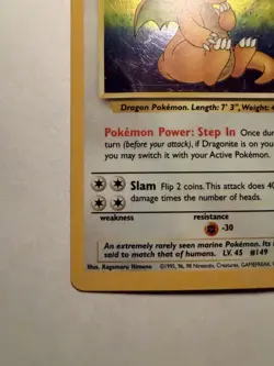 Dragonite 4/62 Fossil Set Rare Holo Pokemon Card WOTC 1999 - Image 4