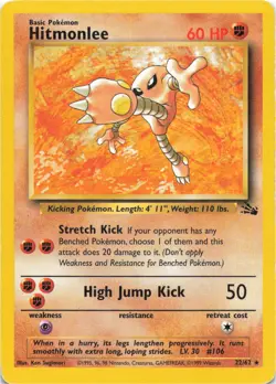 Pokemon - Hitmonlee (22) #22/62 - Fossil Unlimited - Image 1