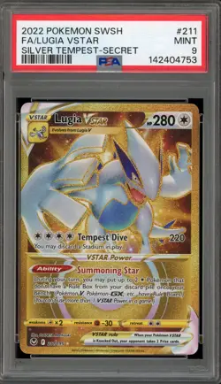 Pokemon Lugia VSTAR Silver Tempest Secret Rare #211 PSA 9 Mint - Image 1