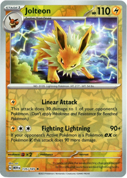 Jolteon (Reverse Holo) - 135 - Scarlet & Violet 151 - Pokemon - LP/NM - Image 1