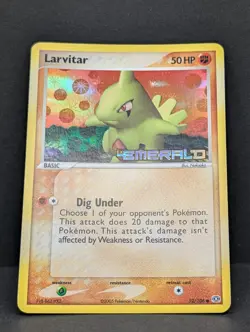 Larvitar 52/106 EX Emerald Reverse Holo Rare Pokemon TCG Nintendo LP+ - Image 3