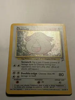 Pokemon TCG Chansey Base Set 2 Holo Unlimited Holo Rare 3/102 WOTC 1999 Vintage - Image 3