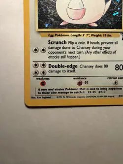 Pokemon TCG Chansey Base Set 2 Holo Unlimited Holo Rare 3/102 WOTC 1999 Vintage - Image 4