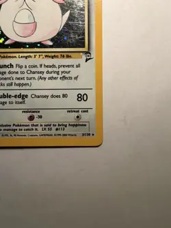 Pokemon TCG Chansey Base Set 2 Holo Unlimited Holo Rare 3/102 WOTC 1999 Vintage - Image 5