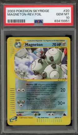Pokemon Magneton Skyridge Reverse Holo Rare #20 PSA 10 Gem Mint - Image 1
