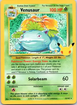 Venusaur #15/102 Holo Celebrations: Classic Collection Pokemon NM (A) - Image 1
