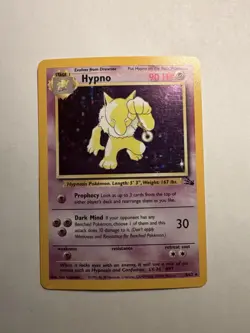 Pokemon TCG Fossil #8/62 Hypno Unlimited Holo WOTC - Image 1