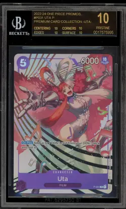 One Piece CCG Uta Premium Card Coll. Promo P-031 BGS 10 BLACK LABEL - Image 1