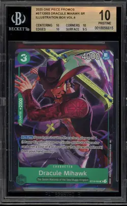 One Piece CCG Dracule Mihawk Illustration Bx. Vol. 4 Promo ST12-003 BGS 10 - Image 1