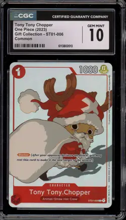 One Piece CCG Tony Tony.Chopper Gift Coll. ST01-006 CGC 10 Gem Mint - Image 1