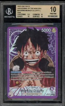 One Piece CCG Monkey.D.Luffy Awakening of the New Era L PAR OP05-060 BGS 10 - Image 1