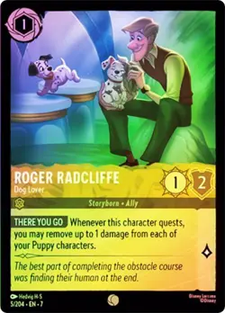 Roger Radcliffe - Dog Lover 5/204 Disney Lorcana Archazia's Island Cold Foil - Image 1