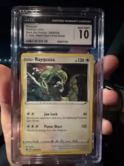 CGC 10 Rayquaza Cosmos Holo SWSH029 Black Star Promo Sea Sky Box Pokemon Card - Image 1