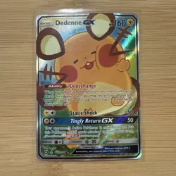 Pokemon TCG Dedenne GX Full Art Ultra Rare Holo Card 195a/214 Unbroken Bonds GMT - Image 1