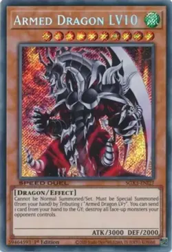 Armed Dragon LV10 - SGX3-ENI27 - Secret Rare - 1st Edition Near Mint Yugioh Card - Image 1