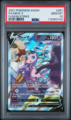 Mew V PSA 10 Alt Art Fusion Strike Pokemon Card 251/264 Sword & Shield FA - Image 1